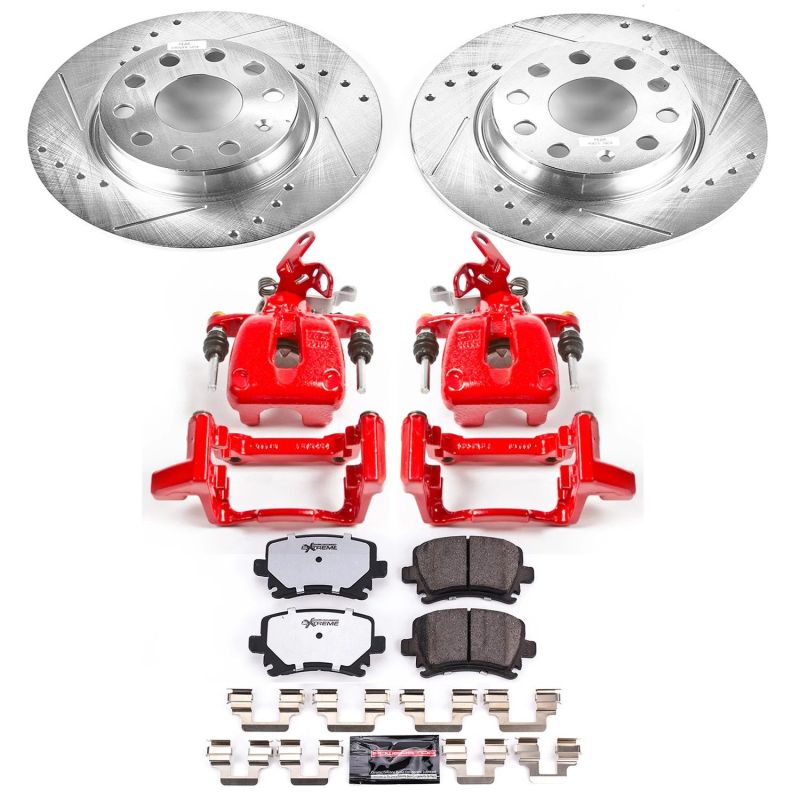 PSB Z26 Street Kit w/Cals - Power Stop 2010 Volkswagen Golf Rear Z26 Street Warrior Brake Kit w/Calipers
