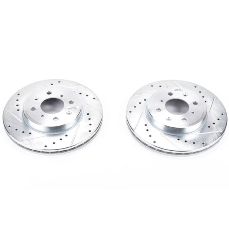 PSB Evolution Drill/Slot Rotor - Power Stop 15-19 Honda Fit Front Evolution Drilled & Slotted Rotors - Pair