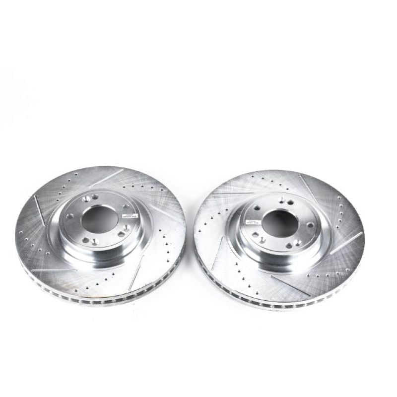 PSB Evolution Drill/Slot Rotor - Power Stop 09-14 Hyundai Genesis Front Evolution Drilled & Slotted Rotors - Pair
