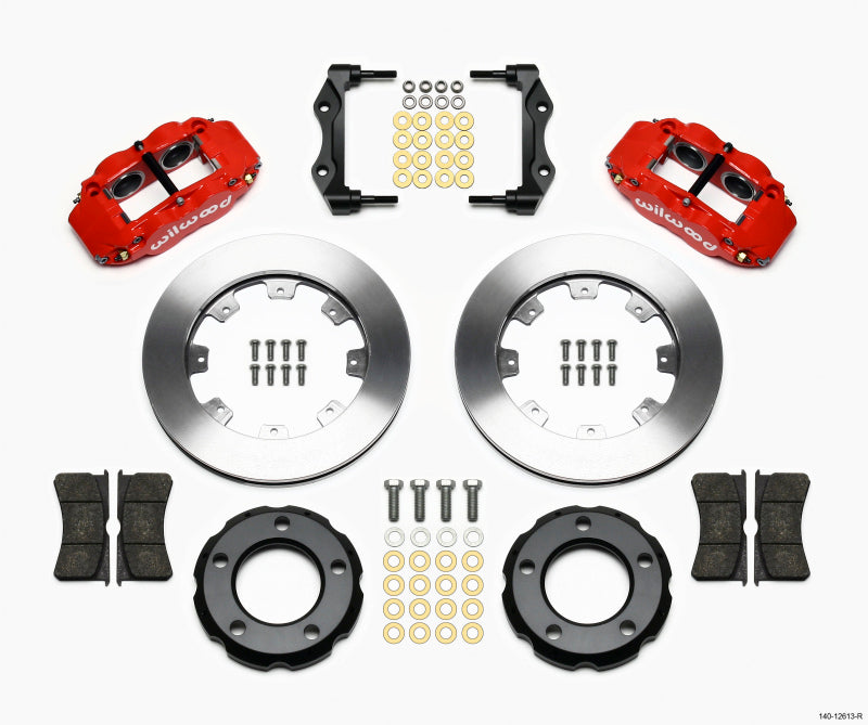 WIL Superlite Brake Kit - Wilwood Narrow Superlite 4R Front Kit 12.19in Drilled Red 82-86 Jeep CJ