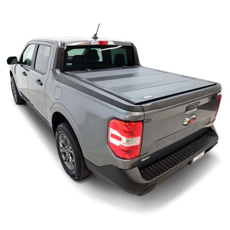 WES Hard Tri-Fold Tonneau Covers - Westin 22-26 Ford Maverick 4WD 4ft. 6in. Bed Hard Tri-Fold Tonneau Cover - Black
