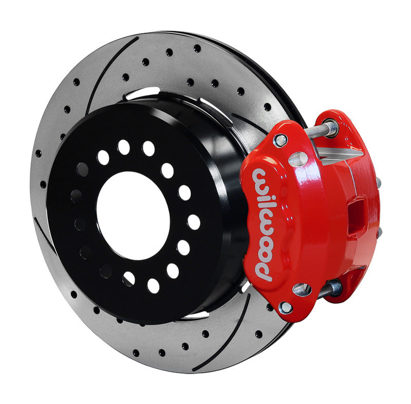 WIL D154 Brake Kit - Wilwood D154 P/S P-B Kit Drilled-Red Mopar/Dana 2.50in Off w/Snap Ring Bearing