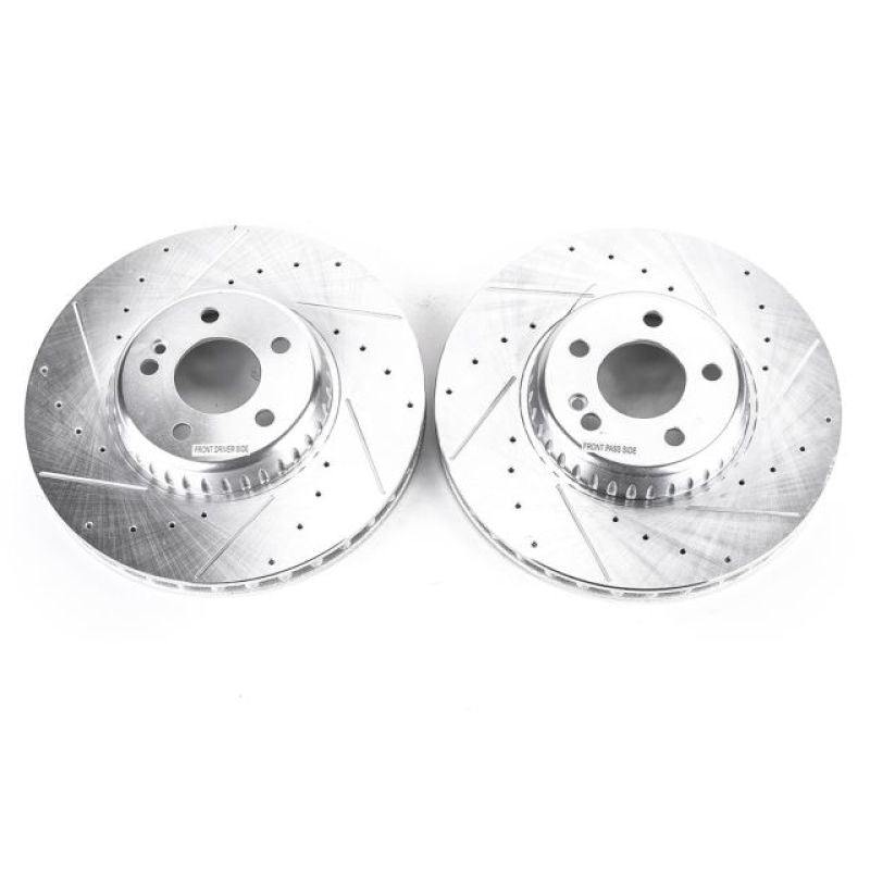 PSB Evolution Drill/Slot Rotor - Power Stop 15-18 Mercedes-Benz C300 Front Evolution Drilled & Slotted Rotors - Pair