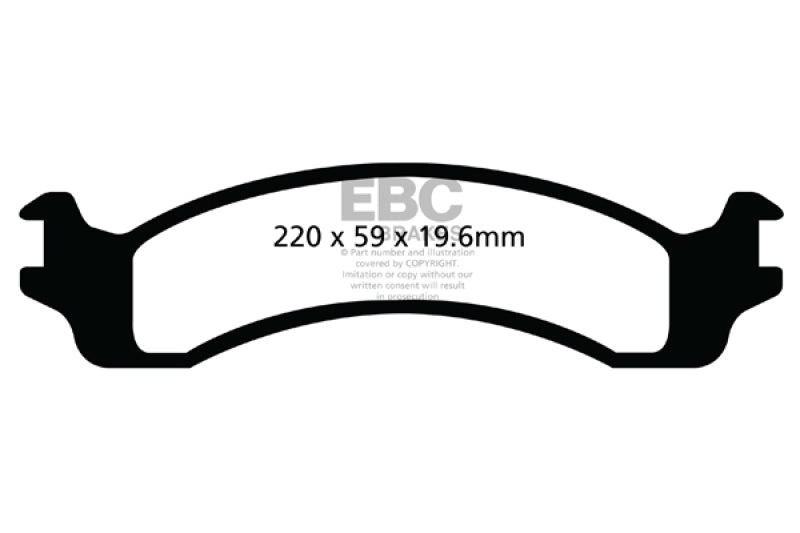 EBC Greenstuff Brake Pad Sets - EBC 00-02 Dodge Ram 2500 Pick-up 5.2 2WD (Pad with wear sensor) Greenstuff Front Brake Pads