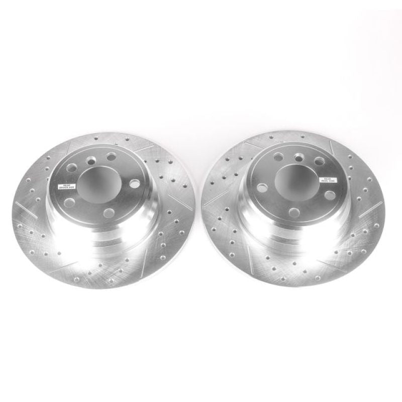 PSB Evolution Drill/Slot Rotor - Power Stop 00-06 BMW X5 Rear Evolution Drilled & Slotted Rotors - Pair
