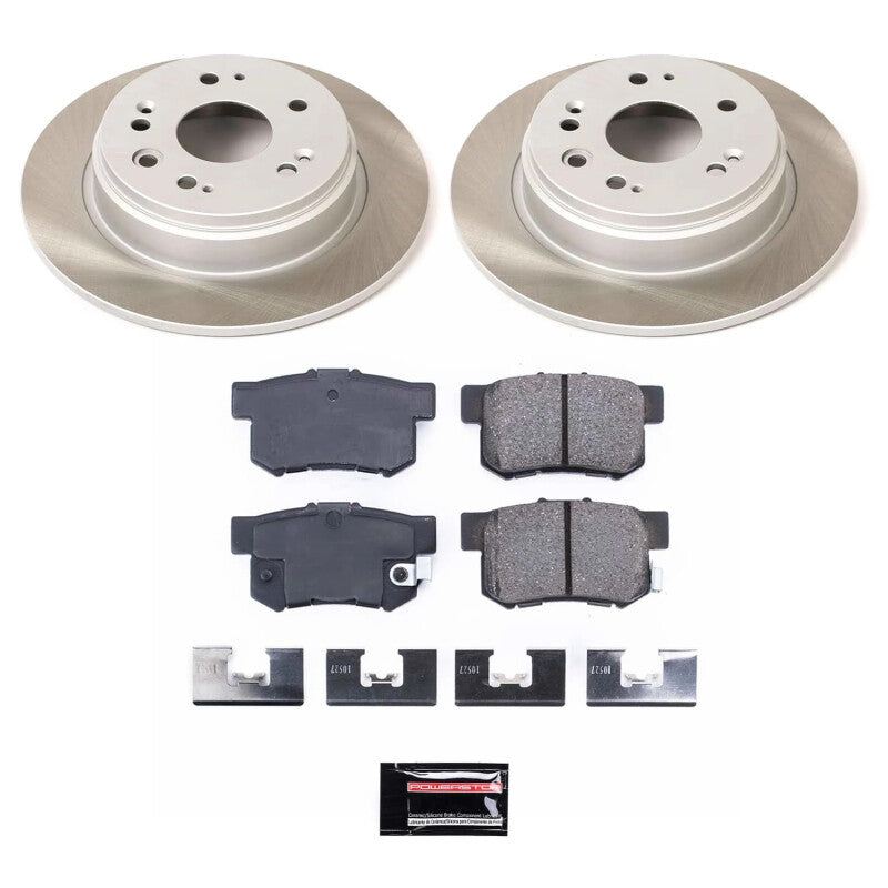 PSB Semi-Coated Rotor Kits - Power Stop 02-04 Honda CR-V Rear Semi-Coated Rotor Kit