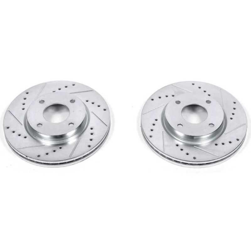 PSB Evolution Drill/Slot Rotor - Power Stop 09-14 Nissan Cube Front Evolution Drilled & Slotted Rotors - Pair