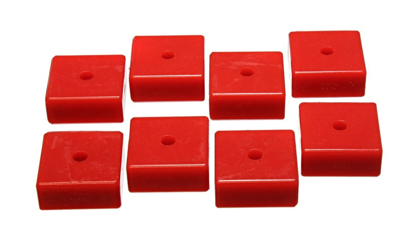 ES Poly Pads - Red - Energy Suspension Pad - Soft - 2-1/16in SQ x 3/8in ID x 15/16in H - Red