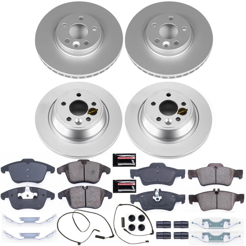 PSB Z23 Evolution Coated Kit - Power Stop 12-15 Land Rover Range Rover Evoque Front & Rear Z23 Coated Brake Kit