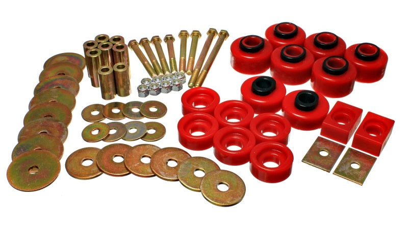 ES Body Mounts - Red - Energy Suspension Body Mount 2/4 Wd Super Crew - Red