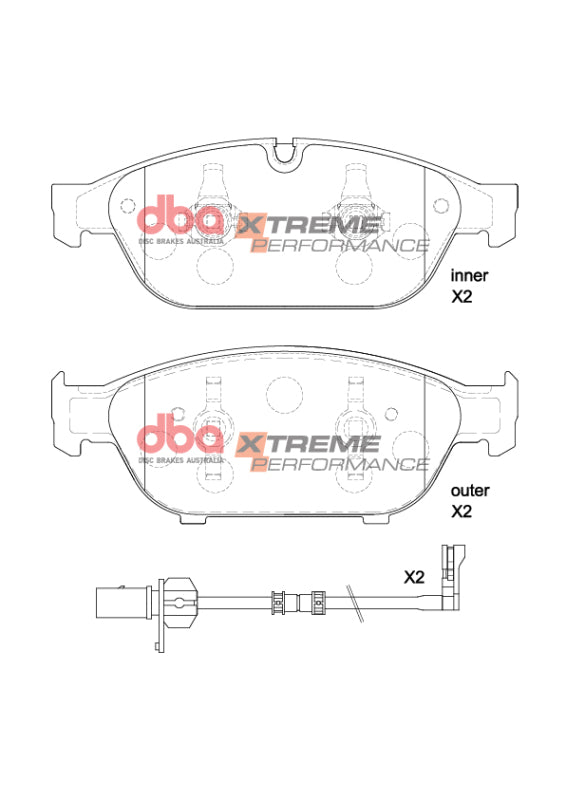 DBA XP Performance Brake Pads - DBA 12-18 Audi A6 (C7) XP Performance Front Brake Pads