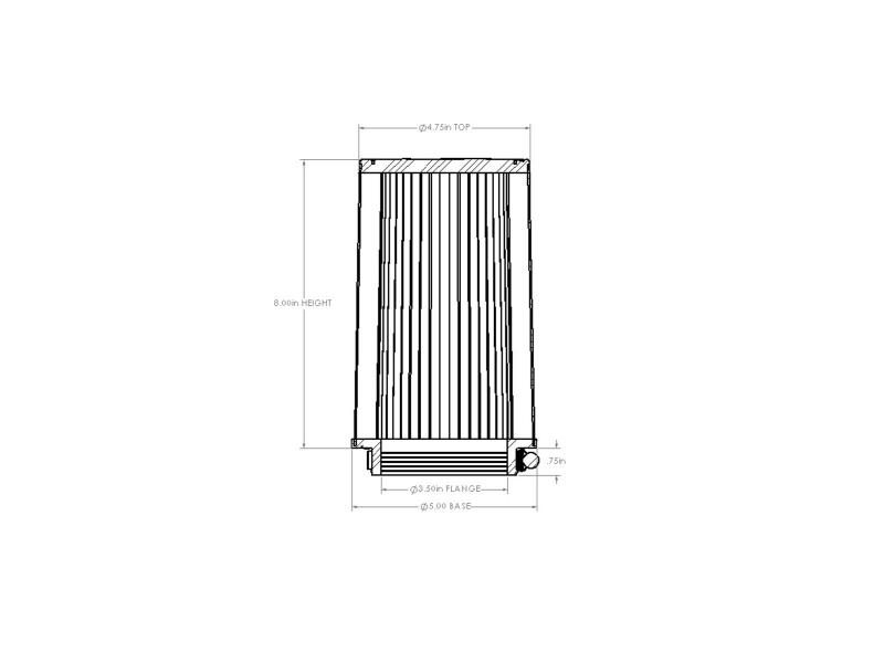 AFE Universal D2 Dura Dry Air Filter - aFe Magnum FORCE Intake Replacement Air Filter w/ D2 Dura-Dry 3-1/2in Fx5in Bx4-3/4in Tx8in H