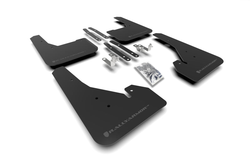 RAL UR Blk Flap/Grey Logo - Rally Armor 18-25 Toyota Corolla Hatchback Black UR Mud Flap Grey Logo