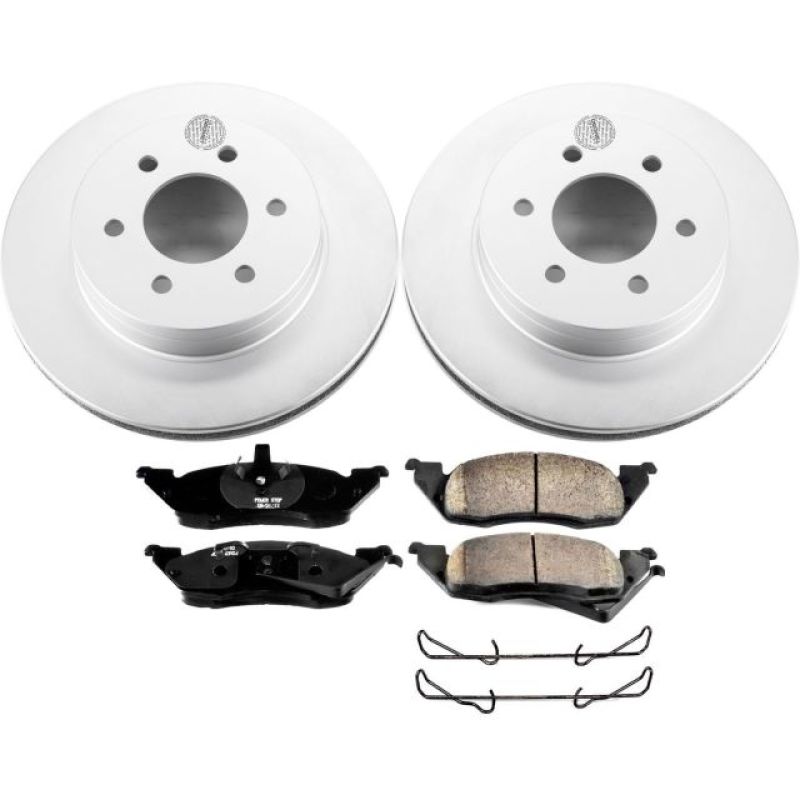 PSB Z17 Evolution Coated Kit - Power Stop 97-98 Dodge Dakota Front Z17 Evolution Geomet Coated Brake Kit