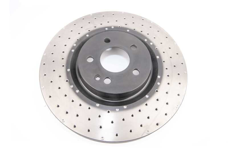 DBA 4000 Series Drilled Rotors - DBA 14-20 Mercedes-Benz CLA45 AMG (350mm Front Rotor) Front 4000 Series Cross Drilled Rotor