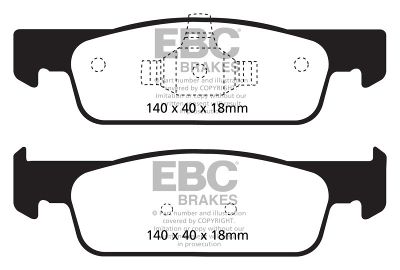 EBC Greenstuff Brake Pad Sets - EBC 2016-2017 Smart Fortwo 0.9L Turbo Greenstuff Front Brake Pads