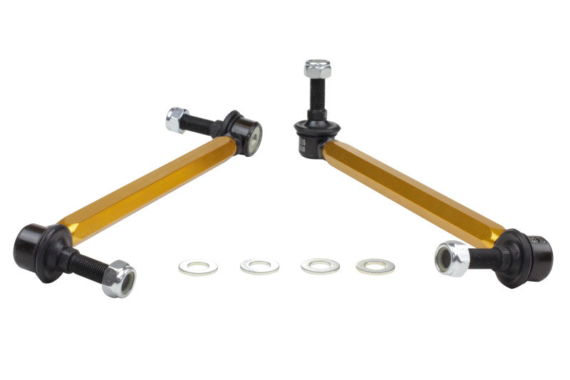 WL Sway Bar Links - Whiteline 05+ Mustang Coupe 8cyl (Inc Shelby GT/ GT500) Front Swaybar Link Kit H/Duty Adj Steel Ball