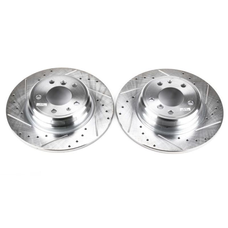 PSB Evolution Drill/Slot Rotor - Power Stop 1995 BMW 740i Rear Evolution Drilled & Slotted Rotors - Pair