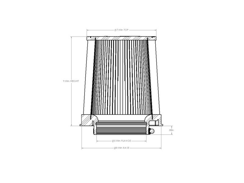 AFE Universal D2 Dura Dry Air Filter - aFe Momentum Intake Replacement Air Filter w/ D2 Dura-Dry Media 5in Fx8in Bx7in Tx9in H