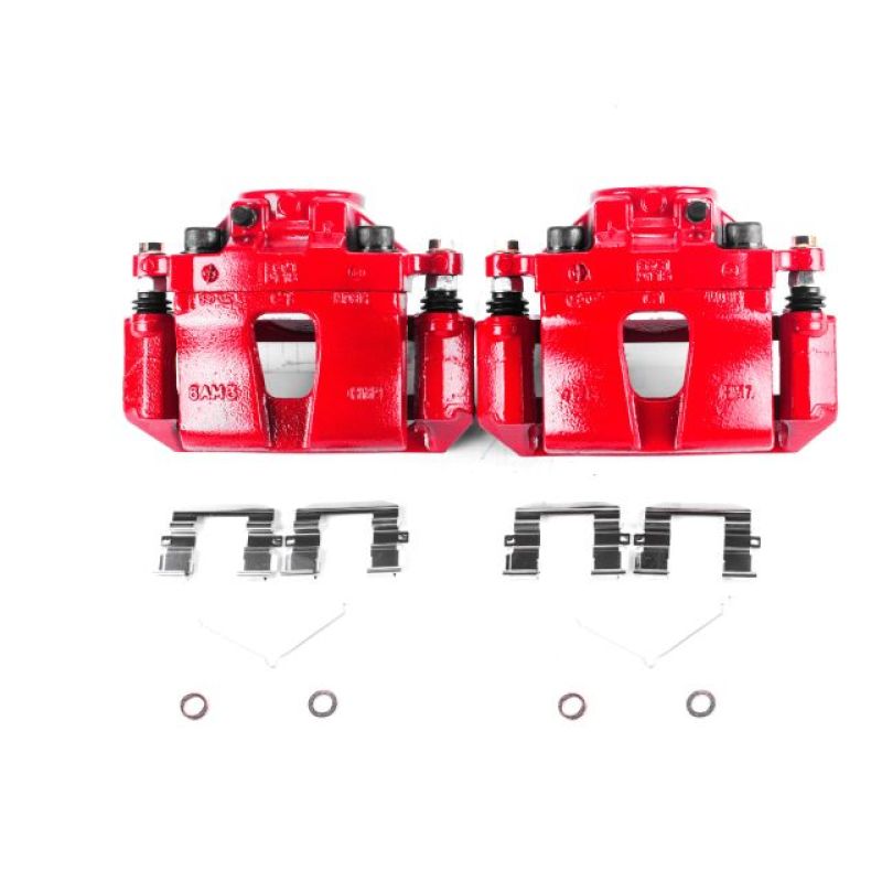 PSB Red Calipers - Power Stop 15-18 Hyundai Sonata Front Red Calipers w/Brackets - Pair