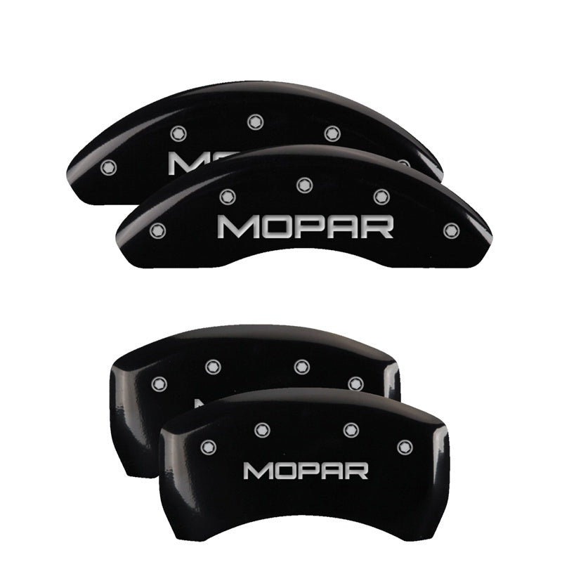 MGP Caliper Covers 4 Logo - MGP 4 Caliper Covers Engraved Front & Rear MOPAR Black finish silver ch