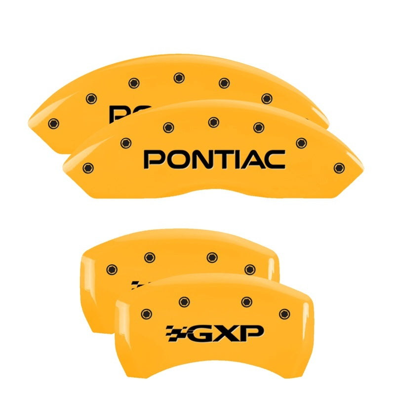MGP Caliper Covers 4 Logo - MGP 4 Caliper Covers Engraved Front Pontiac Rear Gxp Yellow Finish Black Char 2007 Pontiac Solstice