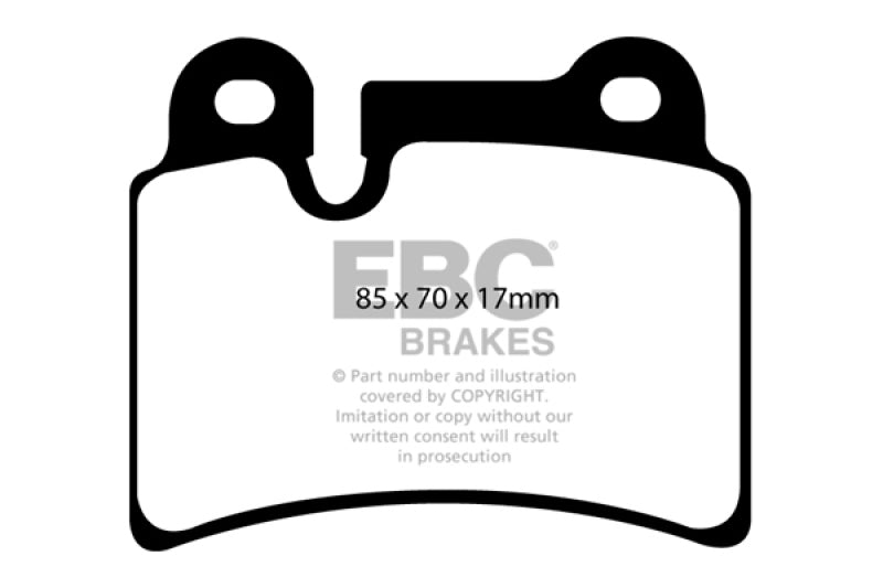 EBC Redstuff Brake Pad Sets - EBC 06-09 Volkswagen Touareg 3.6 (2 pin holes at top of backplate) Redstuff Rear Brake Pads