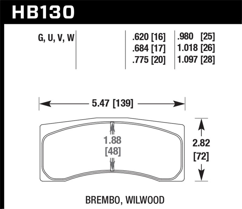 HAWK DTC-50 Brake Pad Sets - Hawk DTC-50 Alcon 20mm Race Brake Pads