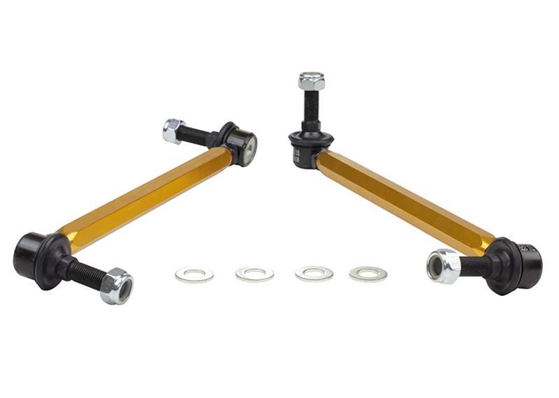 WL Sway Bar Links - Whiteline 05+ Mustang Coupe 8cyl (Inc Shelby GT/ GT500) Front Swaybar Link Kit H/Duty Adj Steel Ball