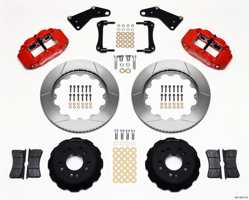 WIL Superlite Brake Kit - Wilwood Narrow Superlite 6R Front Hat Kit 14.00in Red 65-82 Corvette C2/C3