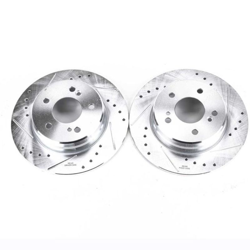 PSB Evolution Drill/Slot Rotor - Power Stop 04-08 Chrysler Crossfire Rear Evolution Drilled & Slotted Rotors - Pair