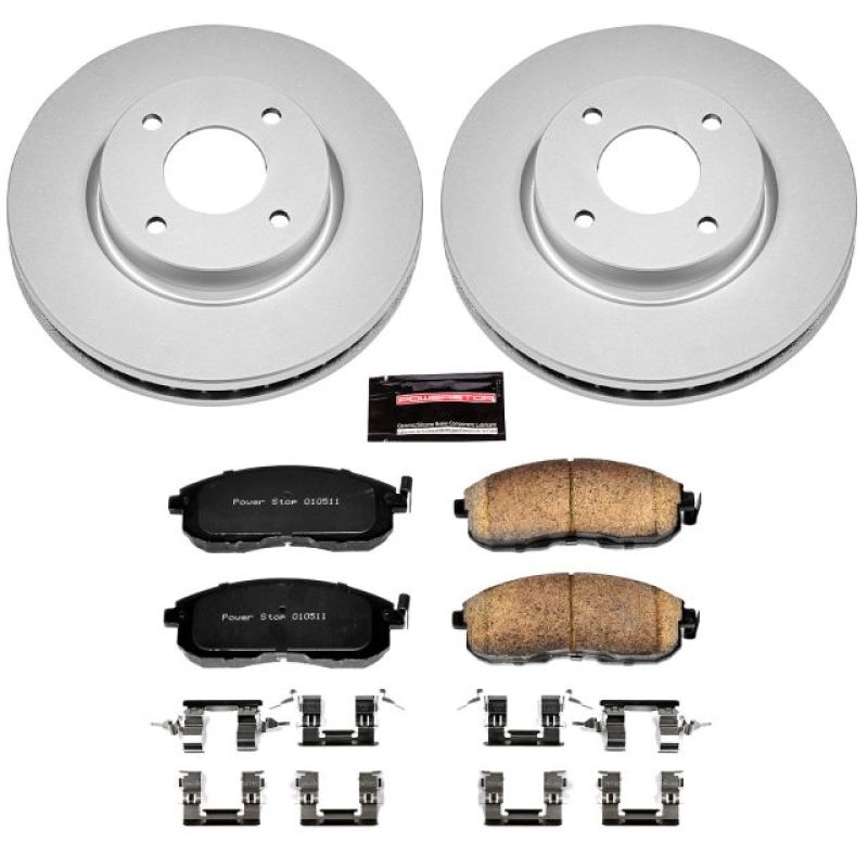 PSB Z17 Evolution Coated Kit - Power Stop 09-14 Nissan Cube Front Z17 Evolution Geomet Coated Brake Kit