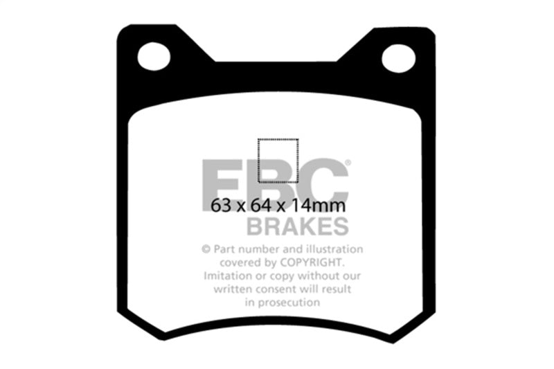 EBC Yellowstuff Brake Pad Sets - EBC 72-84 De Tomaso Pantera 5.7 GTS Yellowstuff Rear Brake Pads