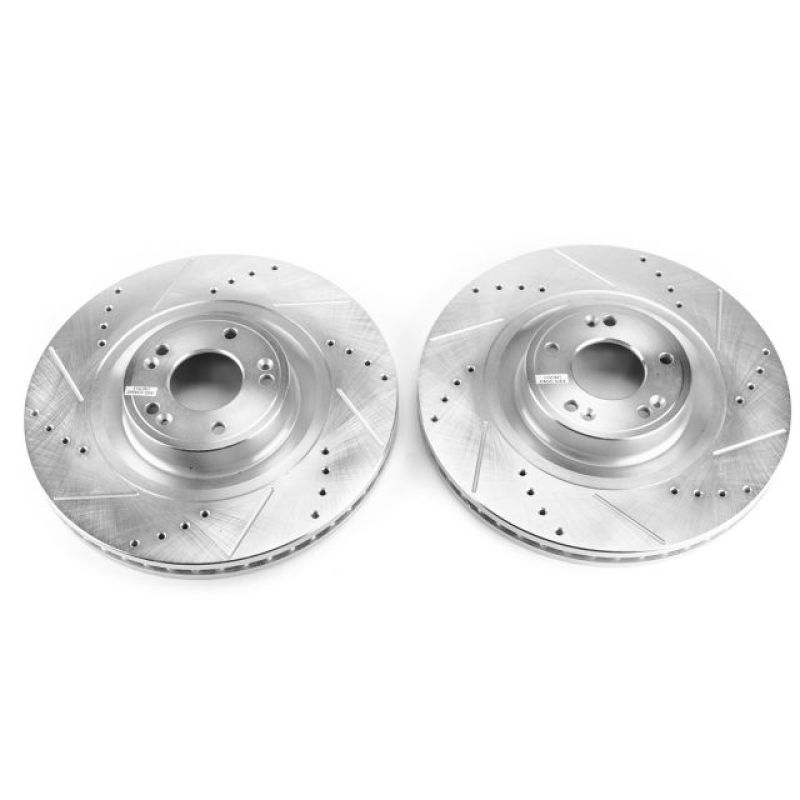 PSB Evolution Drill/Slot Rotor - Power Stop 12-16 Hyundai Equus Front Evolution Drilled & Slotted Rotors - Pair