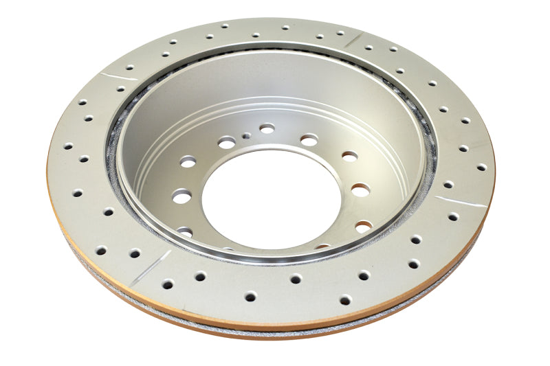 DBA Street Slot&Drill Rotors - DBA 10-23 Lexus GX460 Rear Street Series Drilled & Slotted Rotor w/Gold Hat