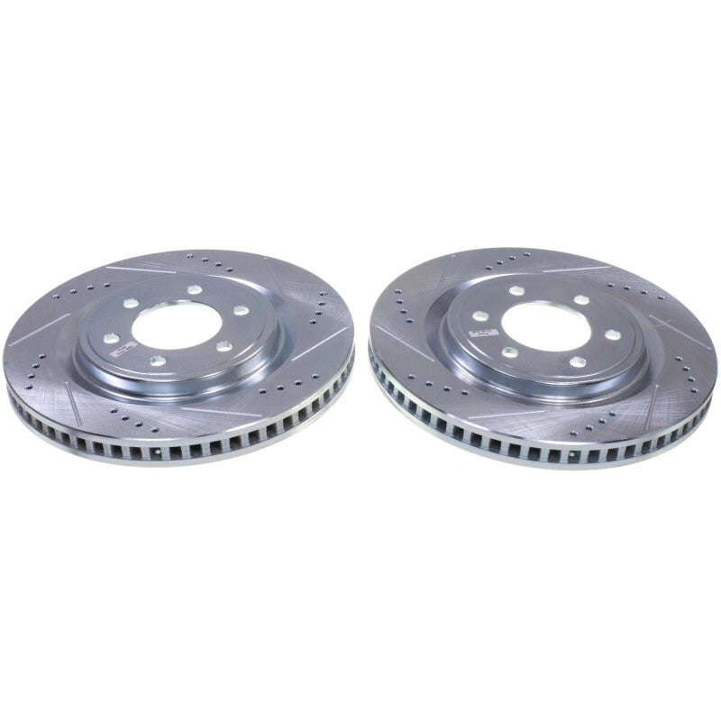 PSB Evolution Drill/Slot Rotor - Power Stop 22-23 Ford F-150 Lightning Front Drilled & Slotted Rotor - Pair