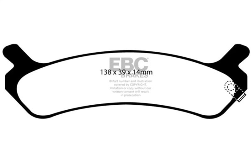 EBC Yellowstuff Brake Pad Sets - EBC 89-94 Hyundai Sonata 3.0L Yellowstuff Rear Brake Pads
