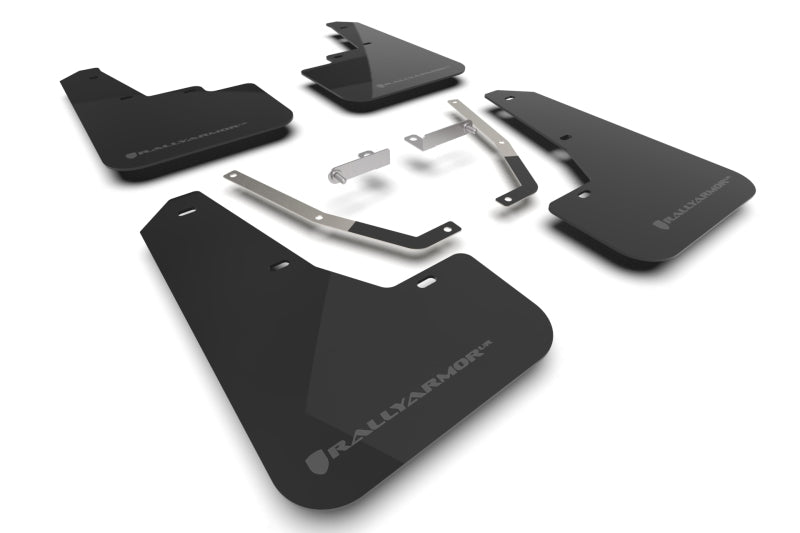 RAL UR Blk Flap/Grey Logo - Rally Armor 24-26 Subaru Crosstrek Black UR Mud Flap Grey Logo