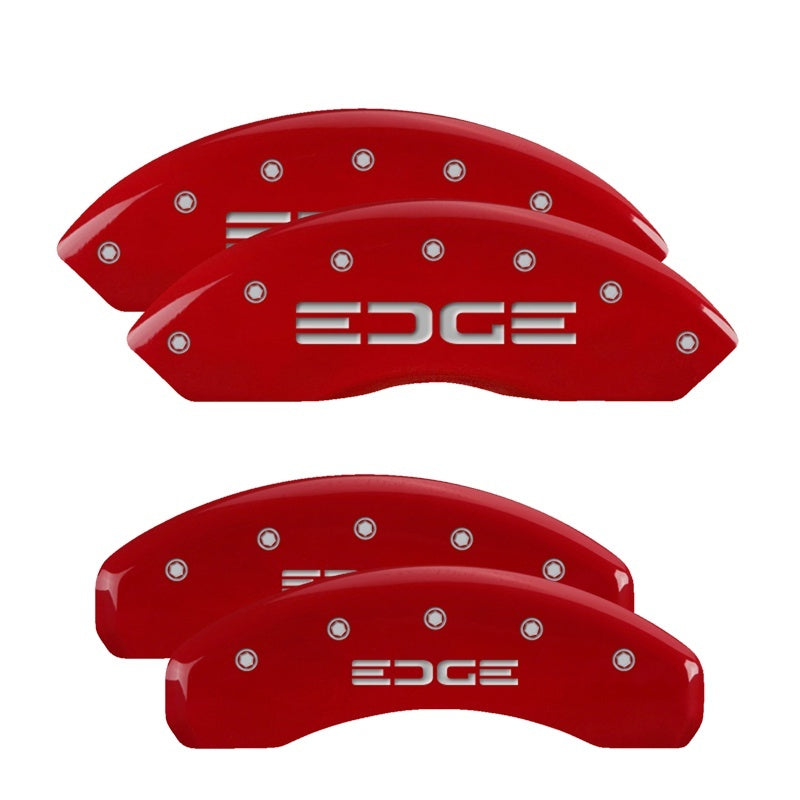 MGP Caliper Covers 4 Logo - MGP 4 Caliper Covers Engraved Front & Rear Edge Red finish silver ch