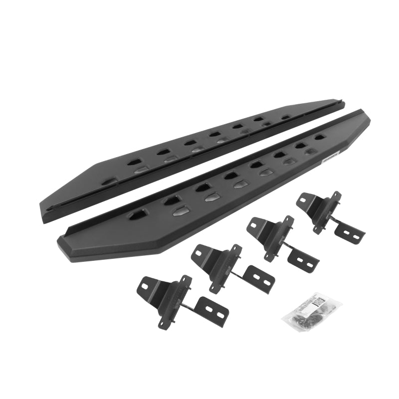 GOR RB20 Slim Running Boards - Go Rhino 18-22 Jeep Wrangler JL 2DR RB20 Slim Running Boards Kit (Incl. Brackets) - Tex. Blk