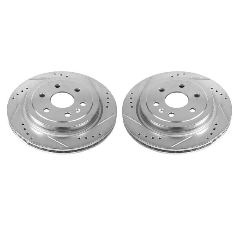 PSB Evolution Drill/Slot Rotor - Power Stop 10-16 Cadillac SRX Rear Evolution Drilled & Slotted Rotors - Pair