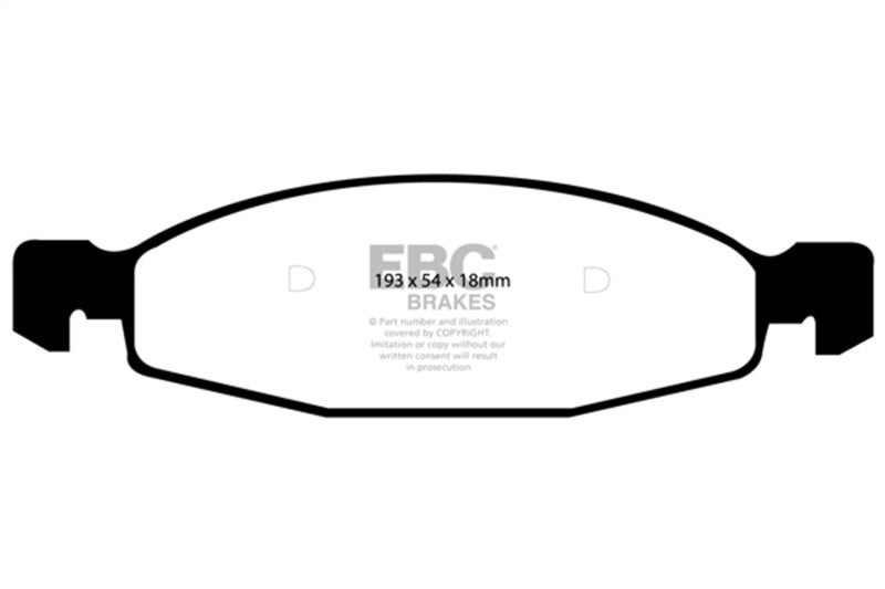 EBC Ultimax2 Brake Pad Sets - EBC 99-02 Jeep Grand Cherokee 4.0 (ATE) Ultimax2 Front Brake Pads