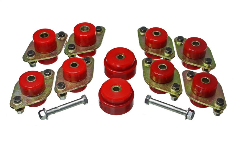 ES Body Mounts - Red - Energy Suspension 18-20 Jeep Wrangler JL Body Mount Set With Hardware - Red