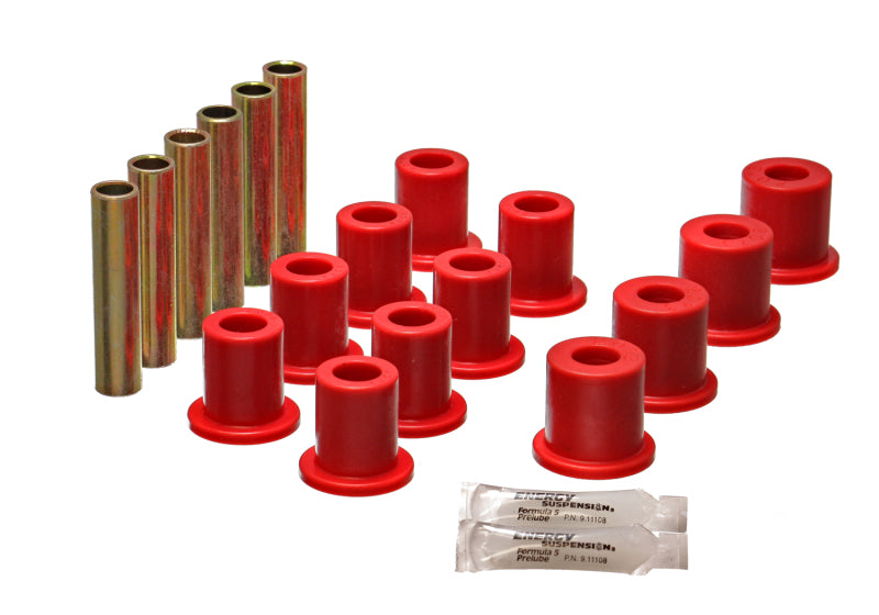 ES Spring/Shackle Bush - Red - Energy Suspension Ford 4 Wd Front Spring Bushing Set - Red