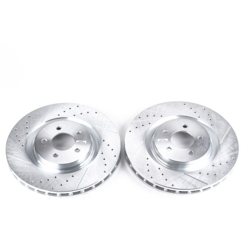 PSB Evolution Drill/Slot Rotor - Power Stop 07-14 Ford Mustang Front Evolution Drilled & Slotted Rotors - Pair
