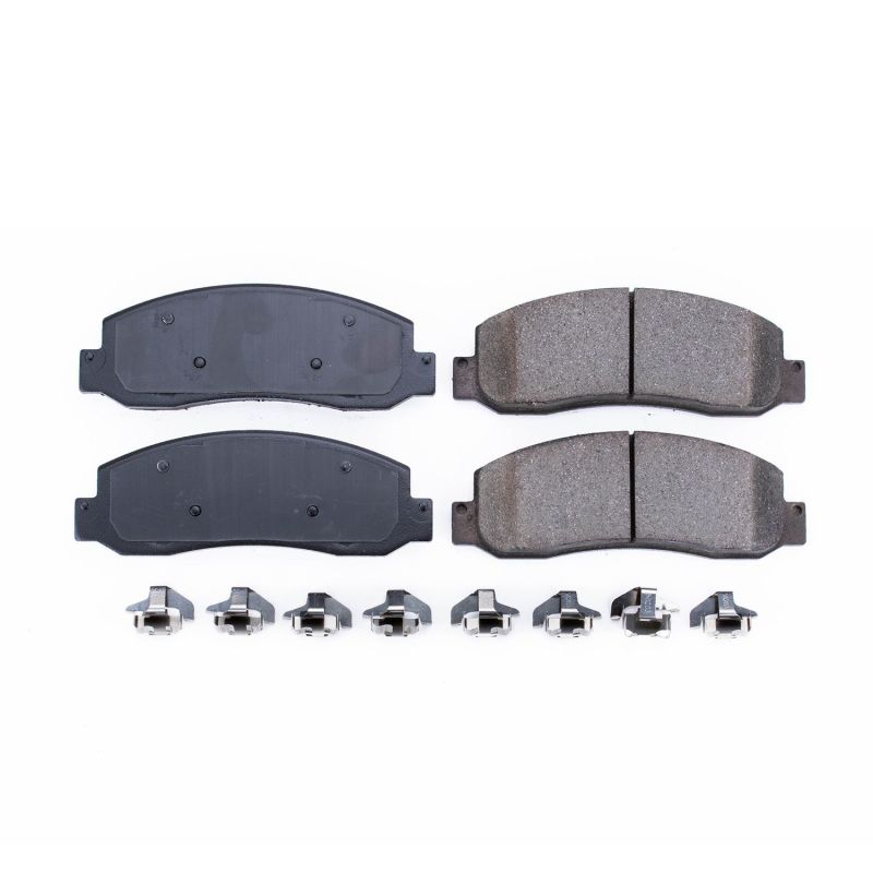 PSB Z17 Evolution Brake Pads - Power Stop 05-08 Ford F-250 Super Duty Front Z17 Evolution Ceramic Brake Pads w/Hardware