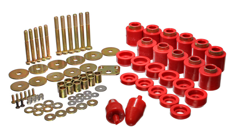 ES Body Mounts - Red - Energy Suspension 1in Body Lift Kit - Red