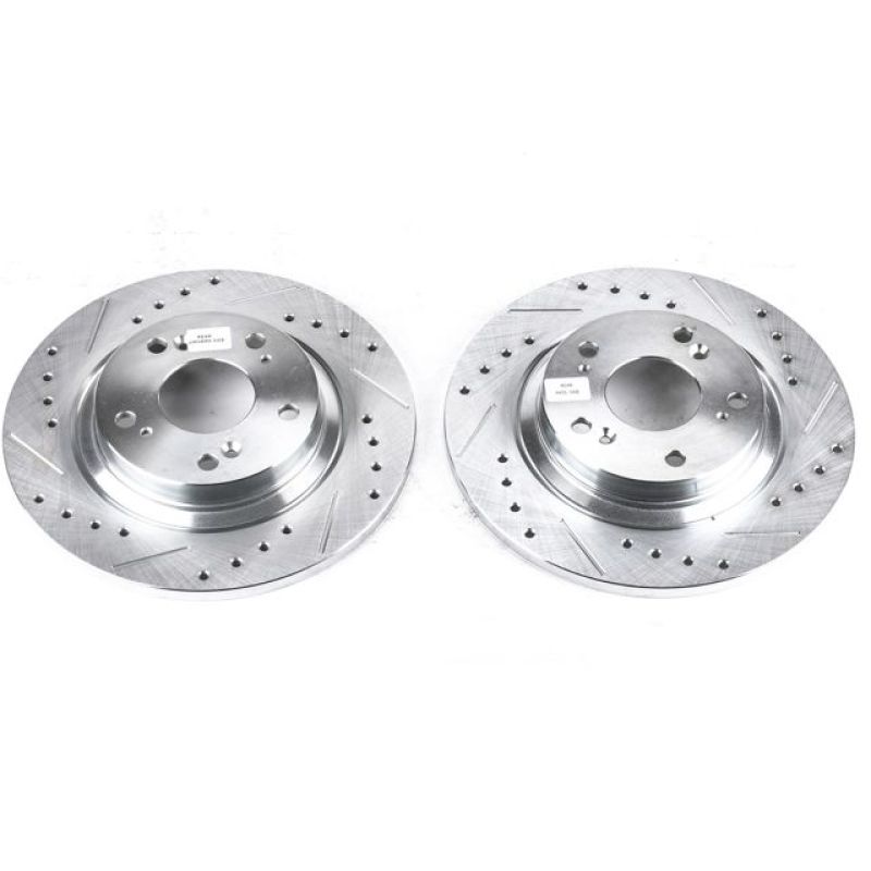 PSB Evolution Drill/Slot Rotor - Power Stop 00-09 Honda S2000 Rear Evolution Drilled & Slotted Rotors - Pair