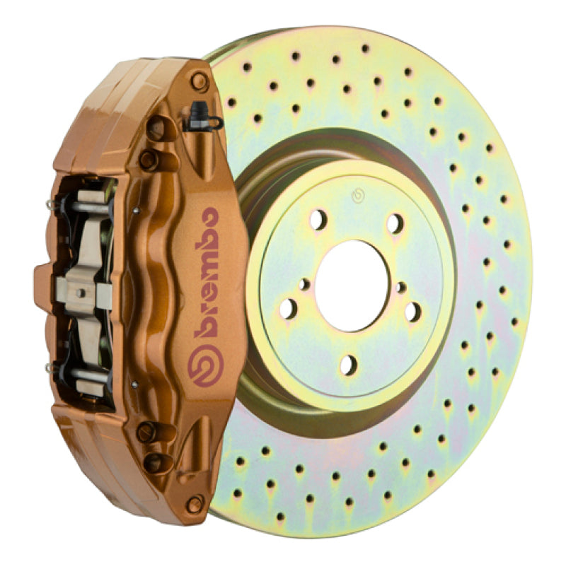 BRB Big Brake Kits - Brembo 15-21 WRX (VA) Front GT BBK 4 Piston Cast 2pc 326 x30 1pc Rotor Drilled - Gold