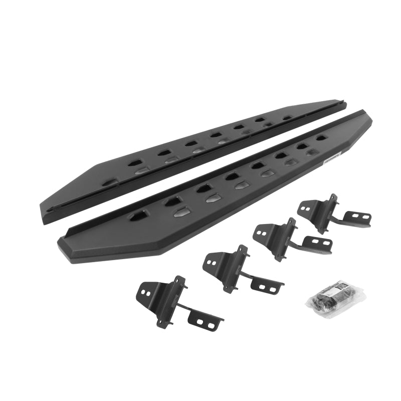 GOR RB20 Slim Running Boards - Go Rhino 07-18 Jeep Wrangler JK 2DR RB20 Slim Running Boards Kit (Incl. Brackets) - Tex. Blk